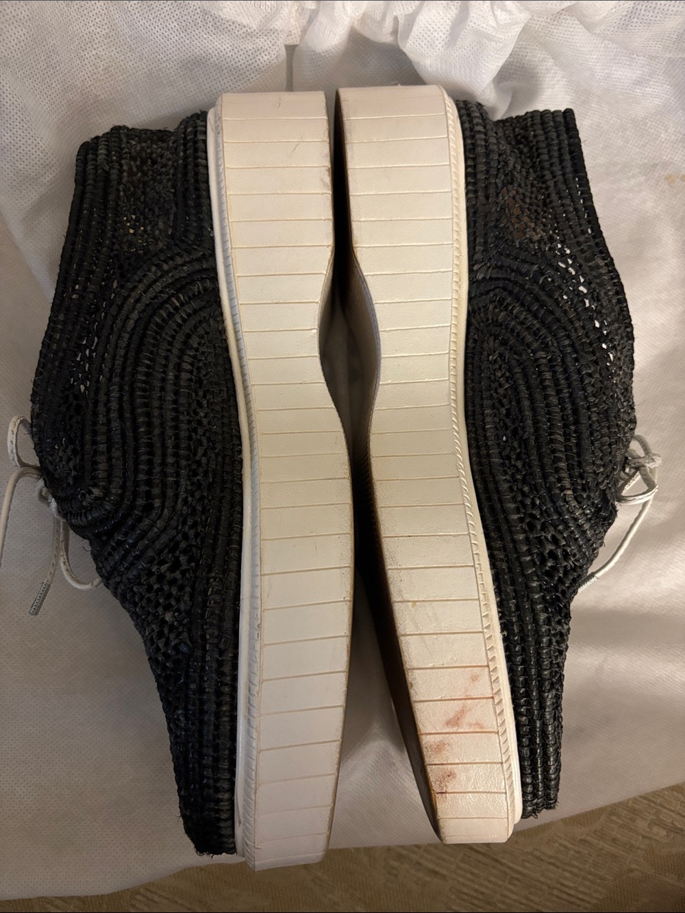 Robert Clergerie Straw Oxfords Sneakers Black size 8.5 - Picture 4 of 12